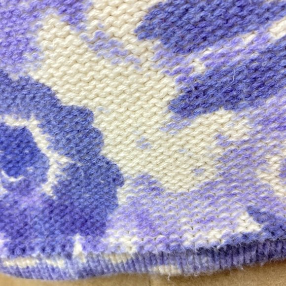 Coldwater Creek Cotton Purple Floral Leaf Cardigan - Picture 9 of 14